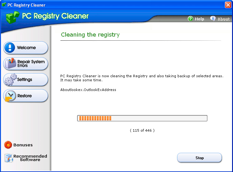 Registry Cleaning Process