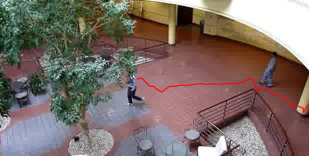 Gathered information enables us to analyze trajectories of moving objects (Figure 7).