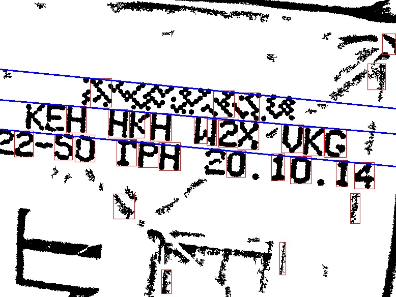 Group of rectangles with correspondent lines