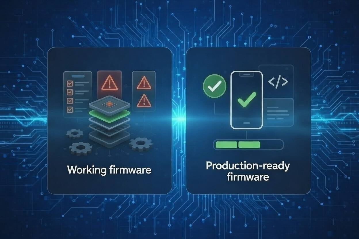 Working firmware vs Production-ready firmware